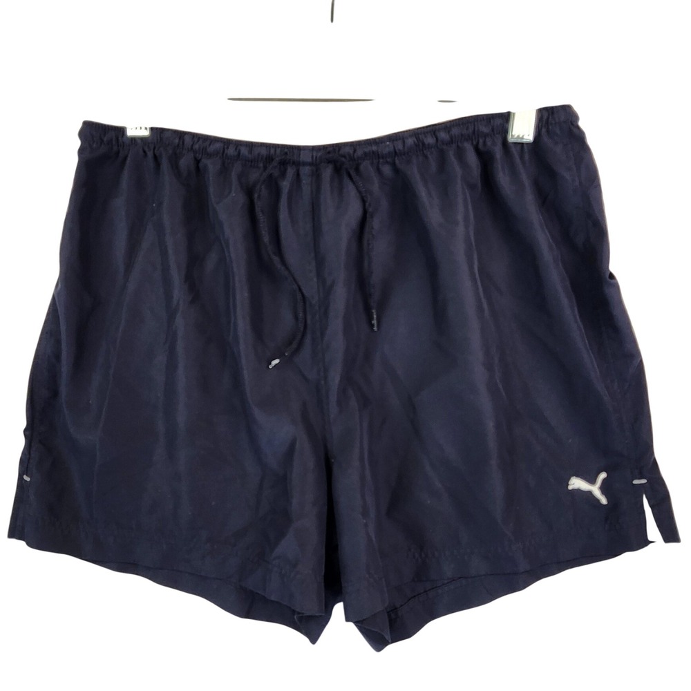 Puma Medium Navy Blue Athletic Shorts Running Gym Workout Activewear Sporty Mens